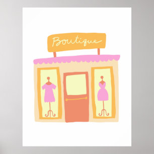 Póster Ilustracion Boutique Fashion Clothes