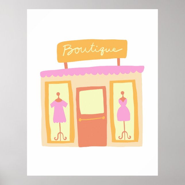 Póster Ilustracion Boutique Fashion Clothes (Frente)
