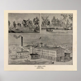 Póster Ilustracion Bristol Connecticut