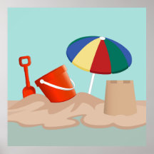 Ilustracion Bucket and Spade Beach Scene