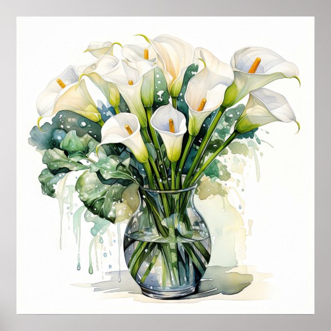 Póster Ilustracion Calla Lilies recién escogido (Frente)