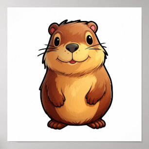 Póster ilustracion capybara personalizado