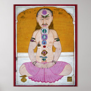 Póster Ilustracion Chakra Yoga para la Meditación