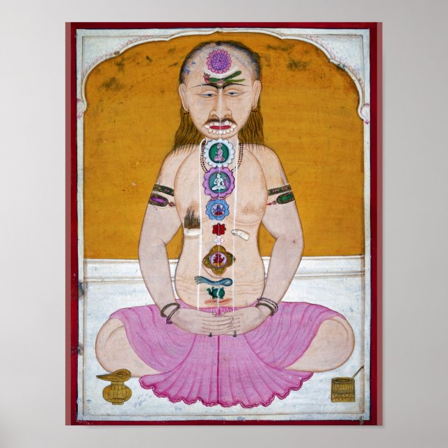 Póster Ilustracion Chakra Yoga para la Meditación (Frente)