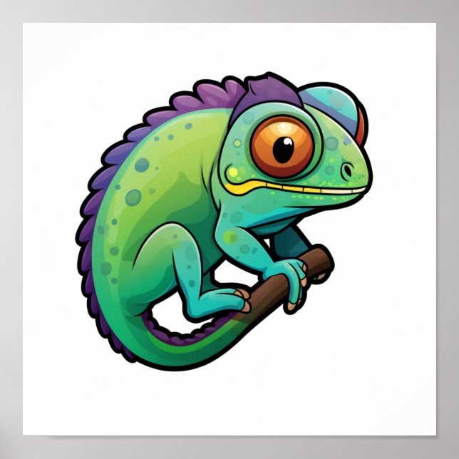 Póster ilustracion chameleon personalizado (Frente)