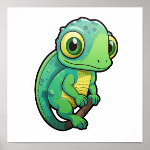 Póster ilustracion chameleon personalizado