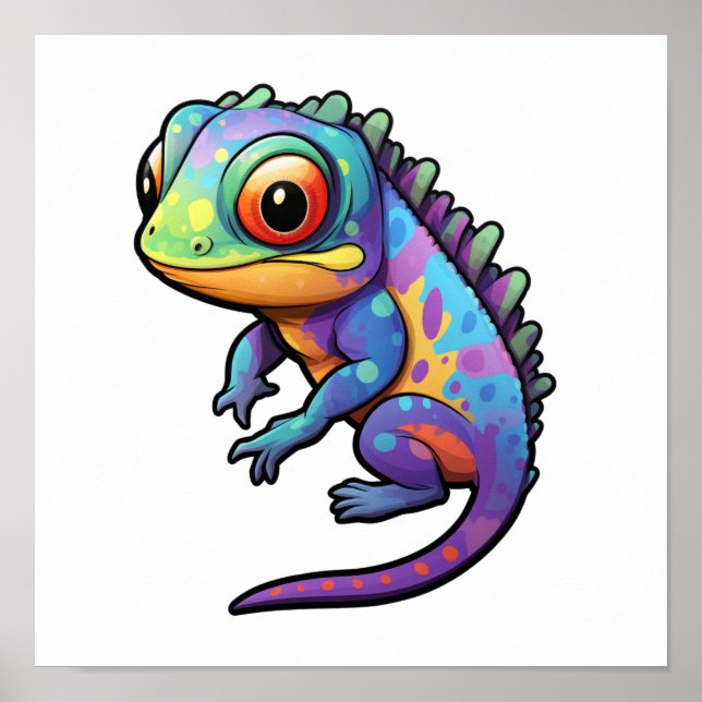 Póster ilustracion chameleon personalizado (Frente)