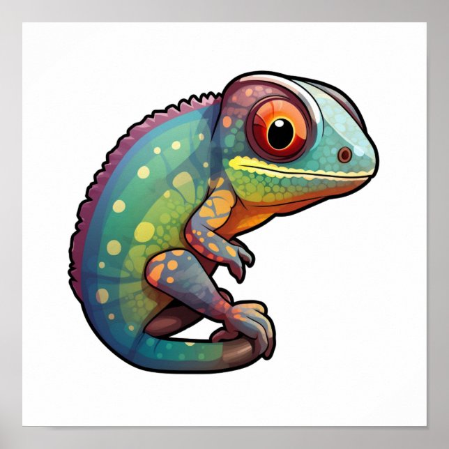 Póster ilustracion chameleon personalizado (Frente)