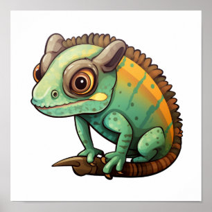 Póster ilustracion chameleon personalizado