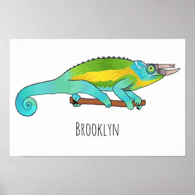 Póster Ilustracion chameleon personalizado de Jackson (Frente)