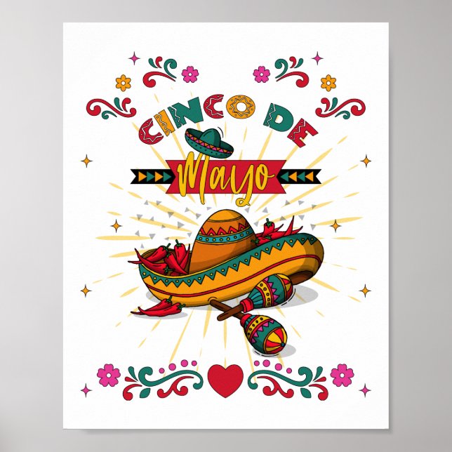 Póster Ilustracion Cinco De Mayo, 2/2 (Frente)