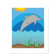 Ilustración Colorida de Delfín | Animal Marino par