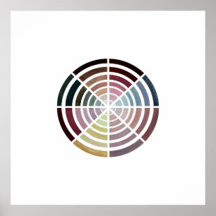 Póster Ilustracion cosmético de la rueda de color de la c