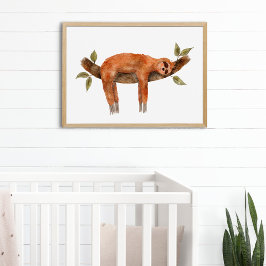 Póster Ilustracion cutáneo acuarela durmiente animal pere