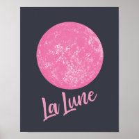 Ilustracion cutáneo rosa lunar francés La lune azu