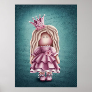 Póster Ilustracion Cute Chica Doll