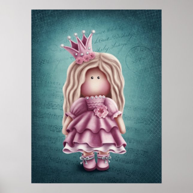 Póster Ilustracion Cute Chica Doll (Frente)