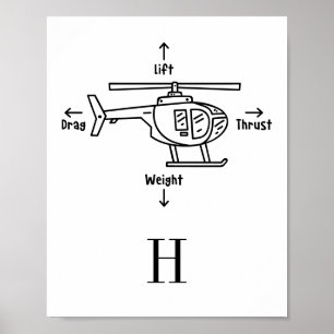 Póster Ilustracion Cute Helicopter Personalizado