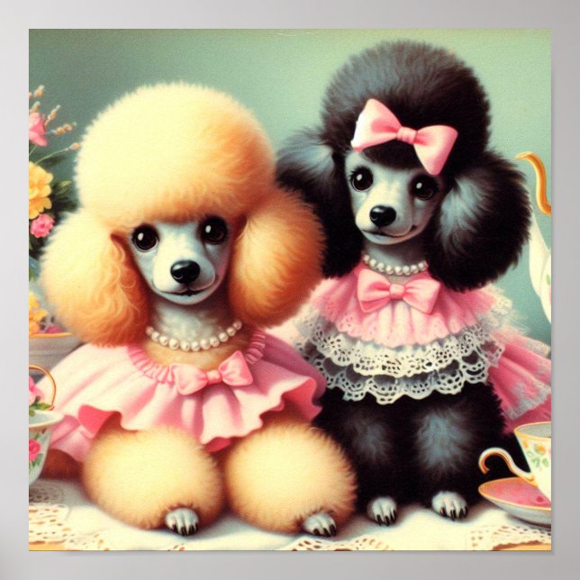 Póster Ilustracion Cute Poodle (Frente)