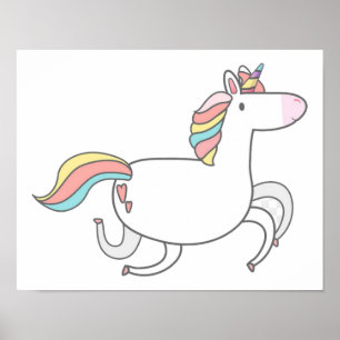 Póster Ilustracion Cute unicornio