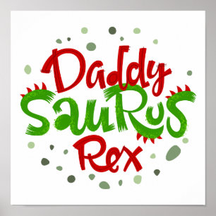 Póster Ilustracion Daddy Saurus Rex