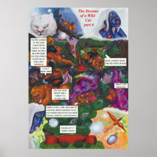 Póster Ilustración de acuarela Cómic de cuento corto fant