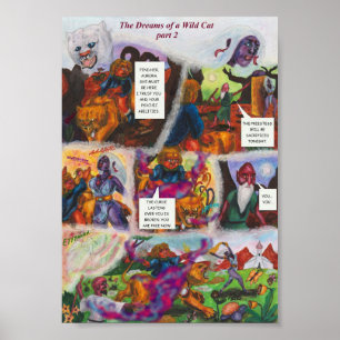 Póster Ilustración de acuarela Cómic de cuento corto fant