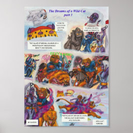 Póster Ilustración de acuarela Cómic de cuento corto fant