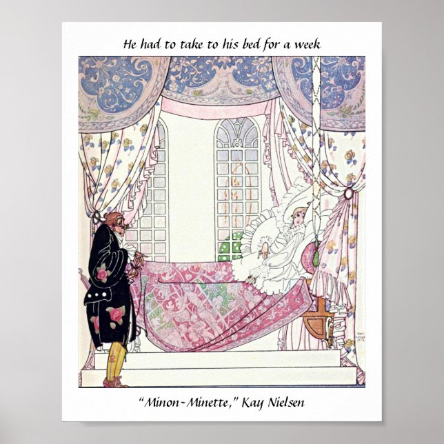 Póster Ilustracion de acuarela de príncipe de cuento de h (Frente)