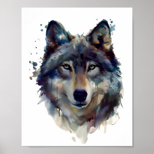 Póster Ilustracion de acuarela de Volf Portrait