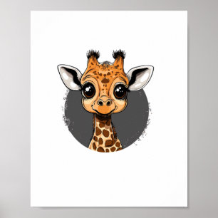 Póster Ilustración de adorable bebé jirafa