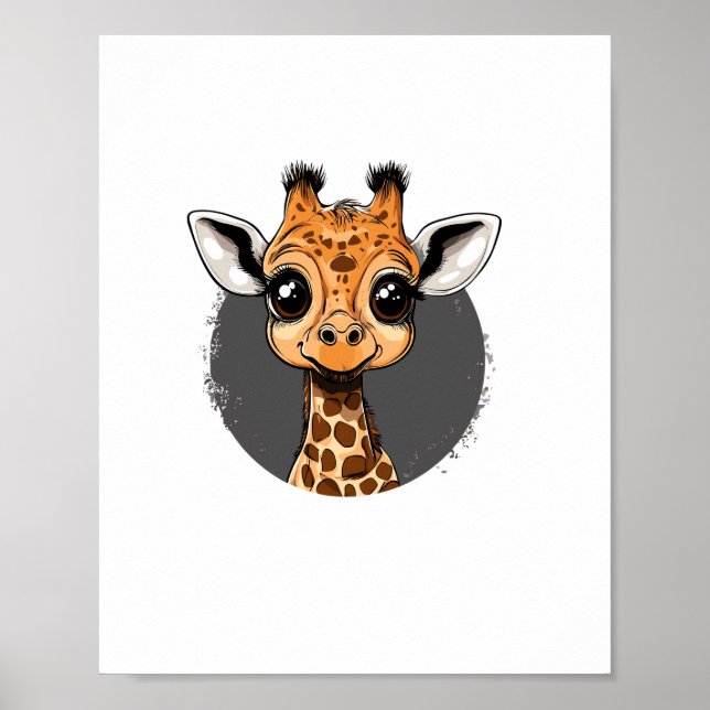 Póster Ilustración de adorable bebé jirafa   (Frente)