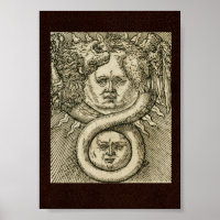 ilustracion de alquimia del siglo XVII: Sol, luna
