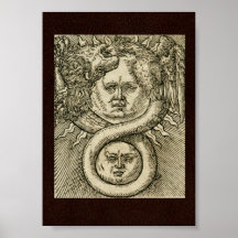 ilustracion de alquimia del siglo XVII: Sol, luna