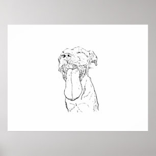 Póster Ilustración de American Staffordshire Terrier