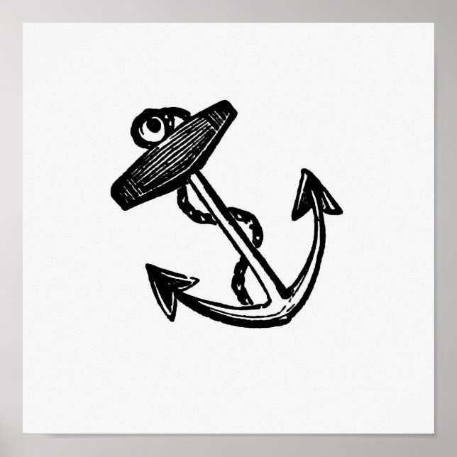 Póster Ilustracion de anclaje de época (Frente)