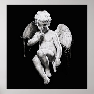 Póster Ilustracion de ángel oscuro. Diseño de tatuaje de 