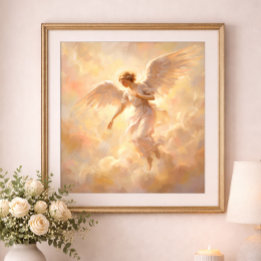 Póster Ilustración de ángel Pintura celestial suave