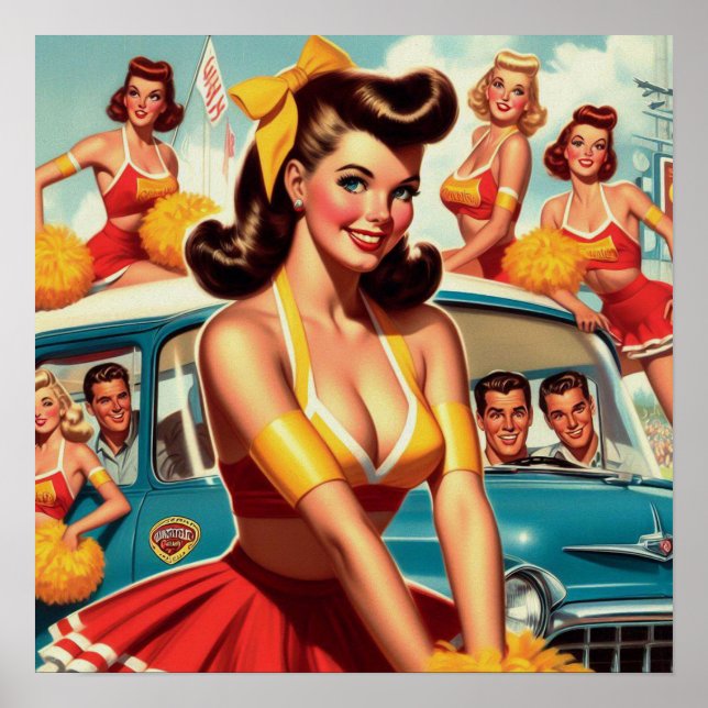 Póster Ilustracion de animadores de época (Frente)