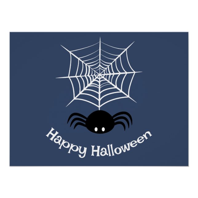 Póster Ilustración de araña espeluznante de Halloween (Anverso)