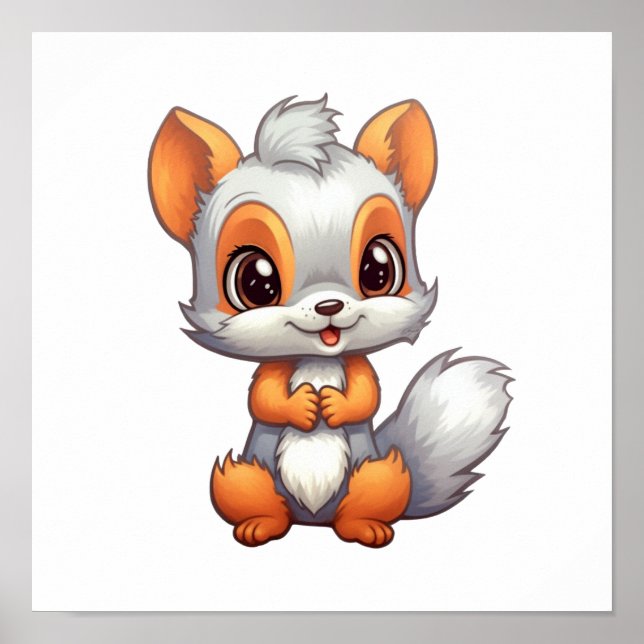 Póster ilustracion de ardilla personalizado (Frente)