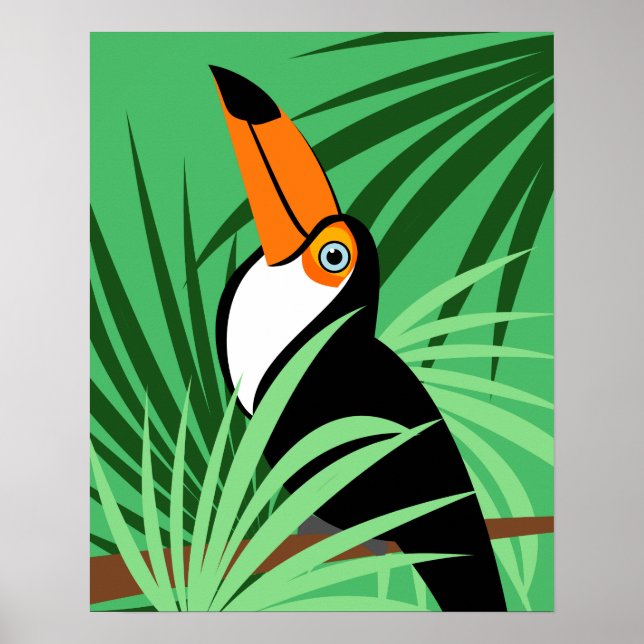 Póster Ilustracion de aves tropicales (Frente)