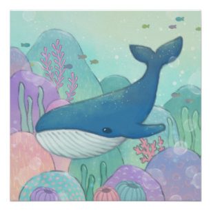 Póster Ilustración de ballena