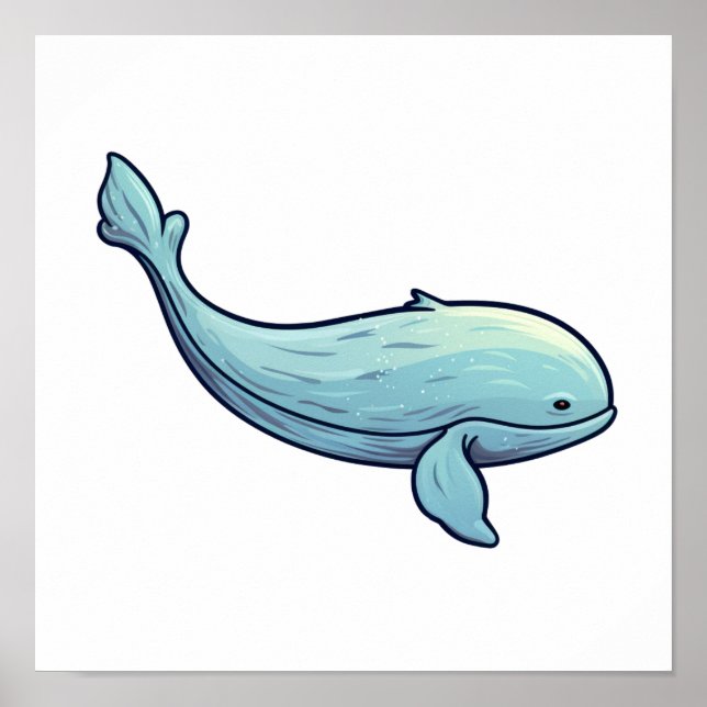 Póster ilustracion de ballenas personalizado (Frente)