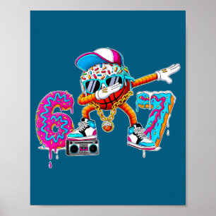 Póster Ilustración de baloncesto Cool Six Seven Dabbing