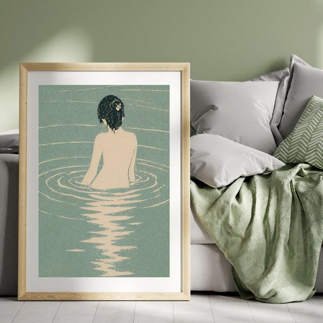 Póster Ilustración de Baño Japonés | Madera Japonesa Vint (Subido por el creador)