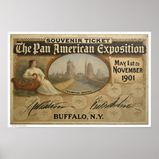 PÓSTER ILUSTRACIÓN DE BELLAS ARTES TICKET VINTAGE