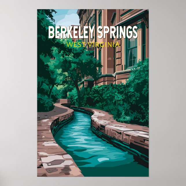 Póster Ilustración de Berkeley Springs West Virginia Viaj (Frente)