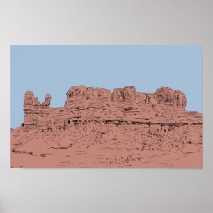 Póster Ilustración de Bluff, Utah