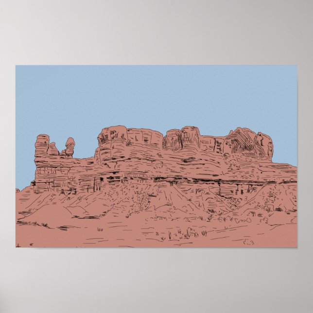 Póster Ilustración de Bluff, Utah (Frente)